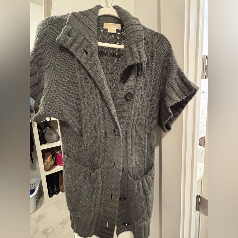 Michael Kors Charcoal Knit Cardigan